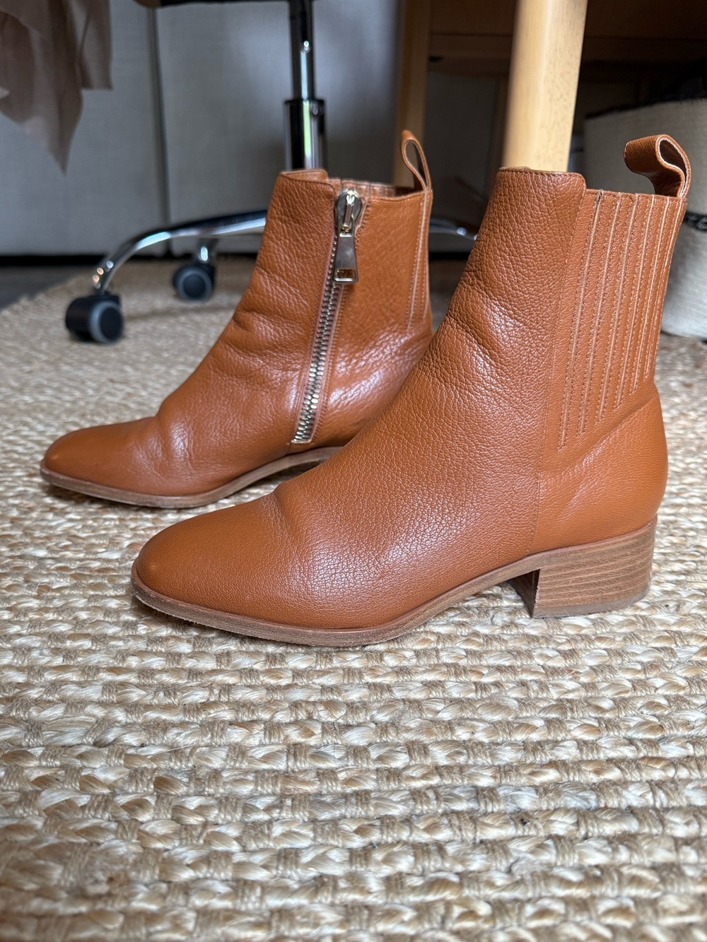 Tamara Mellon Cognac Leather Ankle Boots | Italian Made | Size 36